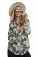 Koszula damska 100% wiskoza z printem elegancka bluzka na guziki